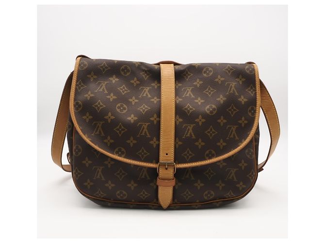 Borsa a tracolla Louis Vuitton Monogram Saumur 35 Marrone Beige - vista 2