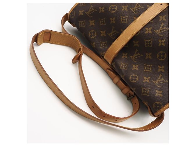 Borsa a tracolla Louis Vuitton Monogram Saumur 35 Marrone Beige - vista 5