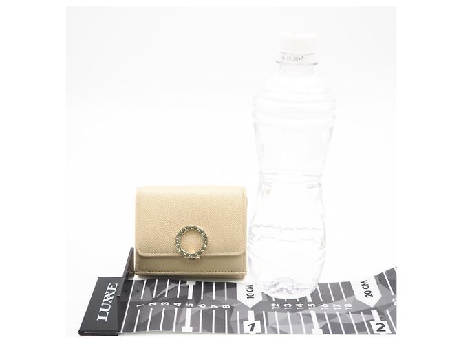 Bulgari Bvlgari Beige Tri-fold Ledergeldbörse - Ansicht 3