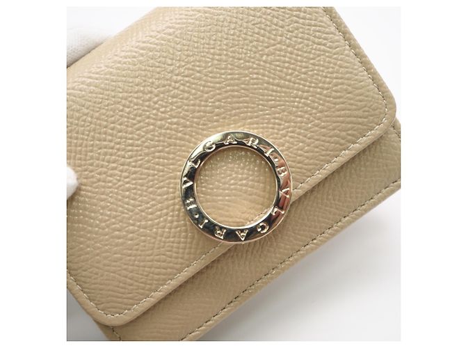 Bulgari Bvlgari Beige Tri-fold Ledergeldbörse - Ansicht 4