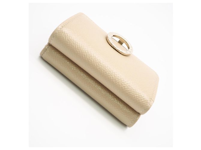 Bulgari Bvlgari Beige Tri-fold Ledergeldbörse - Ansicht 5