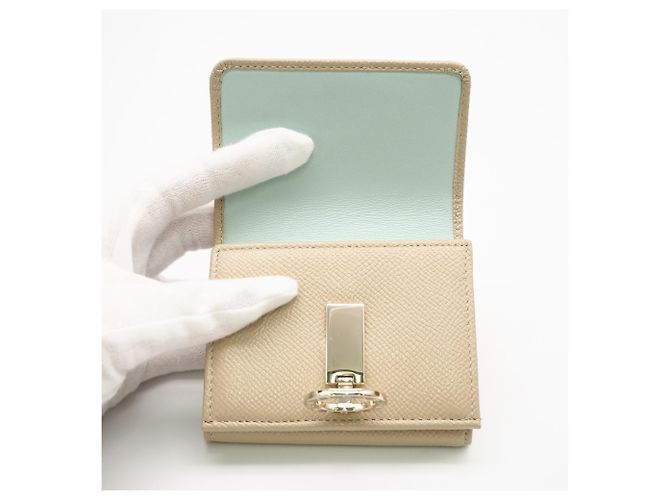 Bulgari Bvlgari Beige Tri-fold Ledergeldbörse - Ansicht 9