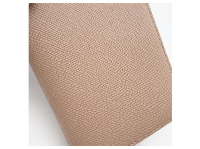 Billetera bi-fold Prada Saffiano Triangle Beige - vista 4