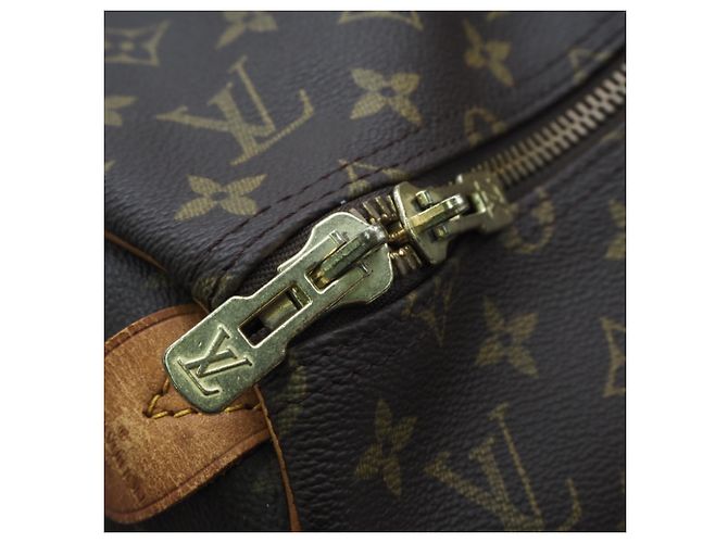 Borsa Boston Louis Vuitton Monogram Keepall 55 Marrone Beige - vista 10
