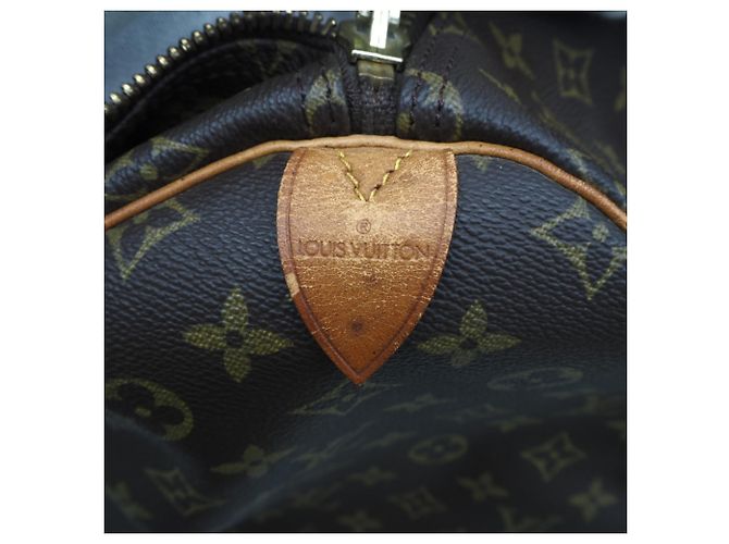 Borsa Boston Louis Vuitton Monogram Keepall 55 Marrone Beige - vista 12