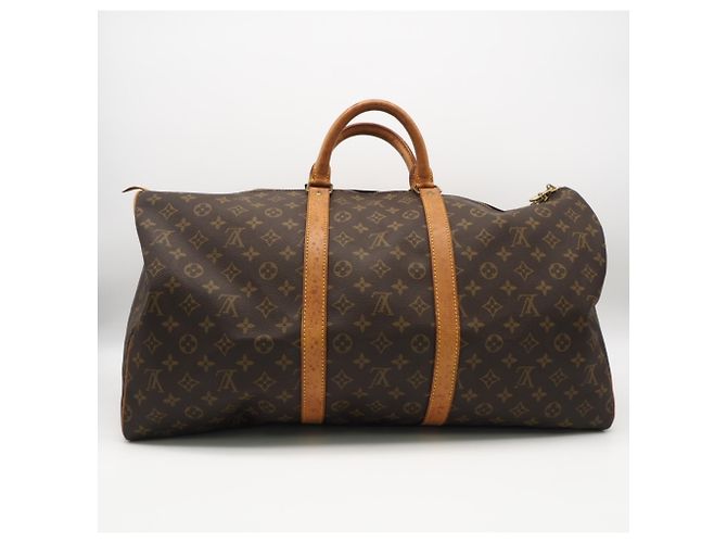 Borsa Boston Louis Vuitton Monogram Keepall 55 Marrone Beige - vista 2