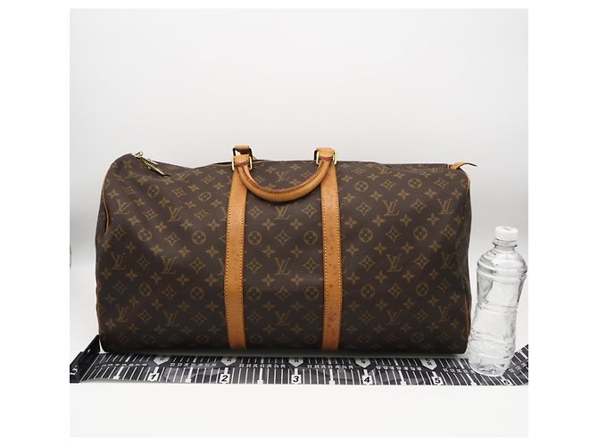 Borsa Boston Louis Vuitton Monogram Keepall 55 Marrone Beige - vista 3