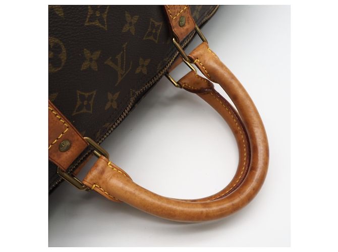 Borsa Boston Louis Vuitton Monogram Keepall 55 Marrone Beige - vista 5