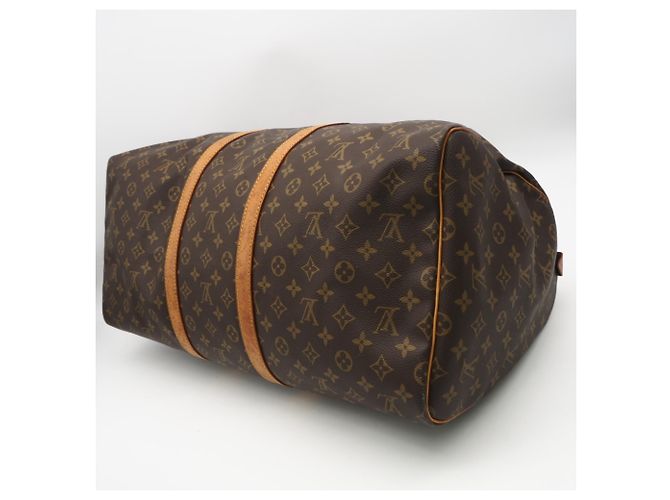 Borsa Boston Louis Vuitton Monogram Keepall 55 Marrone Beige - vista 6