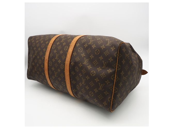 Borsa Boston Louis Vuitton Monogram Keepall 55 Marrone Beige - vista 7