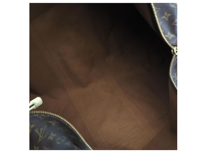 Borsa Boston Keepall 55 Monogram Louis Vuitton Marrone Beige - vista 12