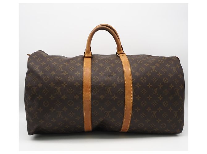 Borsa Boston Keepall 55 Monogram Louis Vuitton Marrone Beige - vista 2