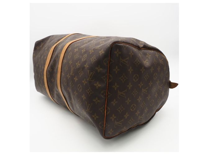 Borsa Boston Keepall 55 Monogram Louis Vuitton Marrone Beige - vista 7