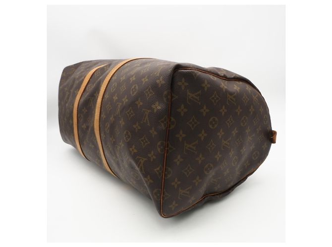 Borsa Boston Keepall 55 Monogram Louis Vuitton Marrone Beige - vista 8