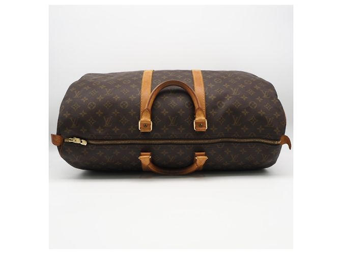 Borsa Boston Keepall 55 Monogram Louis Vuitton Marrone Beige - vista 9