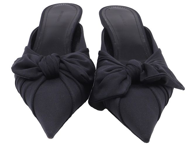 Everyday Mules Balenciaga Knife ornées d'un nœud en coton noir - vue 2