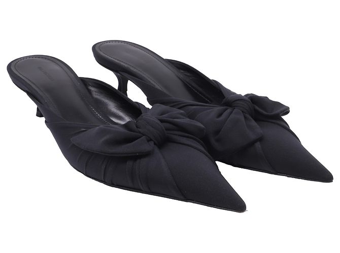 Everyday Mules Balenciaga Knife ornées d'un nœud en coton noir - vue 3