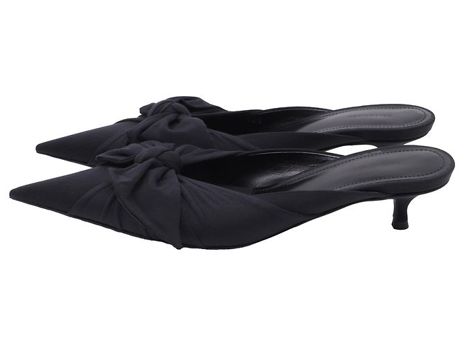 Everyday Mules Balenciaga Knife ornées d'un nœud en coton noir - vue 4