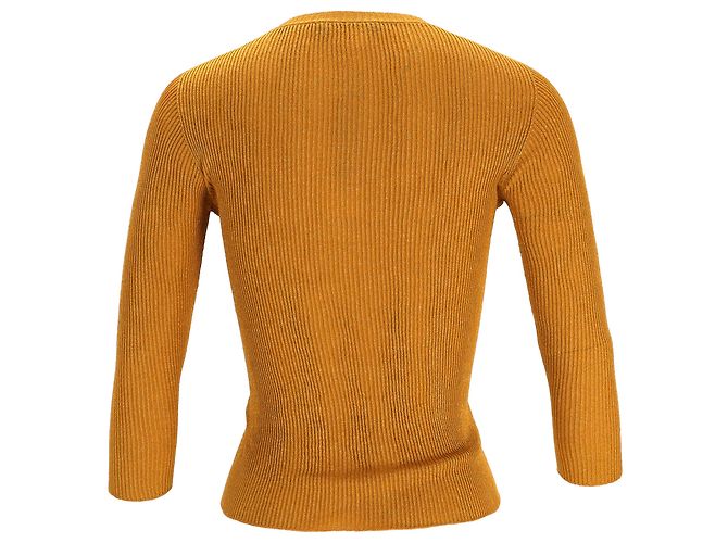 Cárdigan de punto Max Mara en viscosa amarilla Amarillo - vista 3