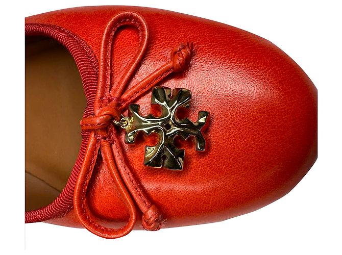 Ballerine Tory Charm Tory Burch in pelle rossa Rosso - vista 11