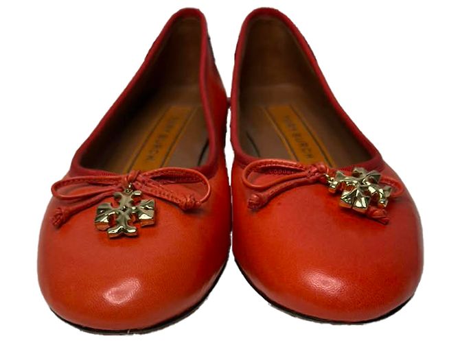 Ballerine Tory Charm Tory Burch in pelle rossa Rosso - vista 2