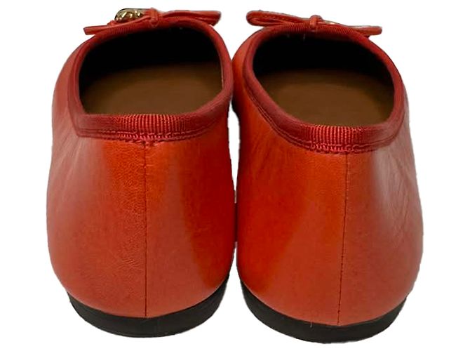 Ballerine Tory Charm Tory Burch in pelle rossa Rosso - vista 3