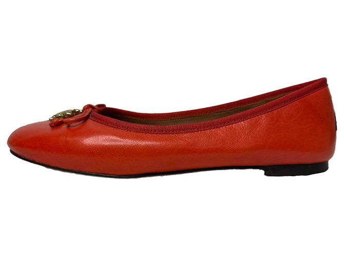 Ballerine Tory Charm Tory Burch in pelle rossa Rosso - vista 4