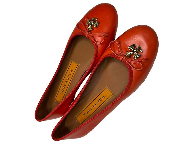Ballerine Tory Charm Tory Burch in pelle rossa Rosso - vista 6