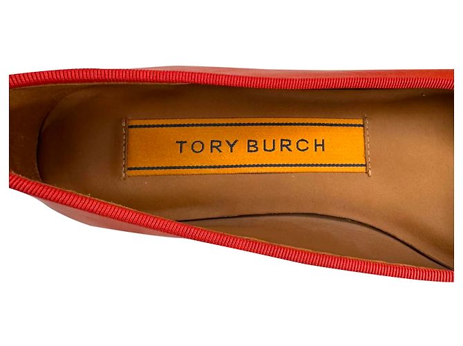 Ballerine Tory Charm Tory Burch in pelle rossa Rosso - vista 7