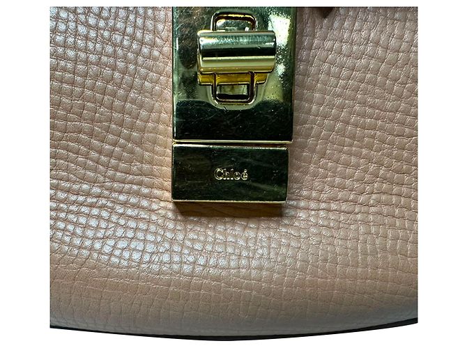 Chloé Mini Drew Schultertasche mit Kette aus orangefarbenem Leder - Ansicht 6