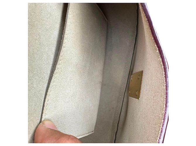 Chloé Mini Drew Schultertasche mit Kette aus orangefarbenem Leder - Ansicht 9