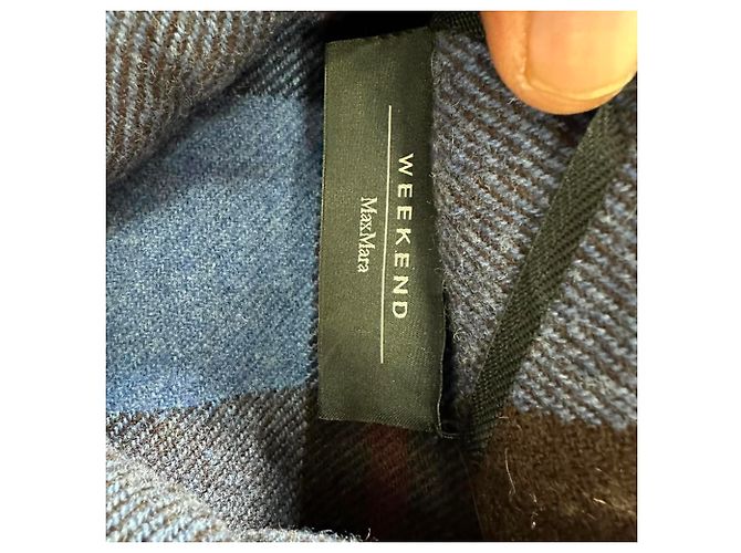 Weekend Max Mara Kleid mit Karomuster aus blauer Schurwolle - Ansicht 5