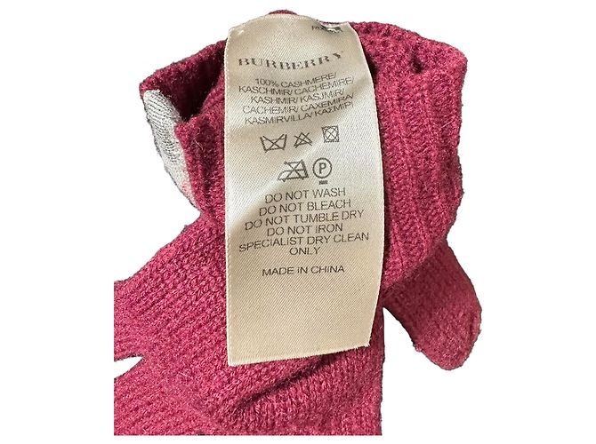 Guanti, sciarpa e berretto Burberry in cashmere rosso - vista 10