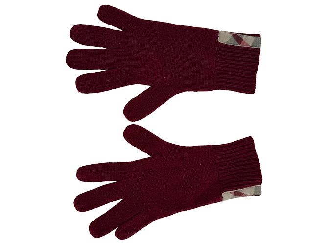 Guanti, sciarpa e berretto Burberry in cashmere rosso - vista 18