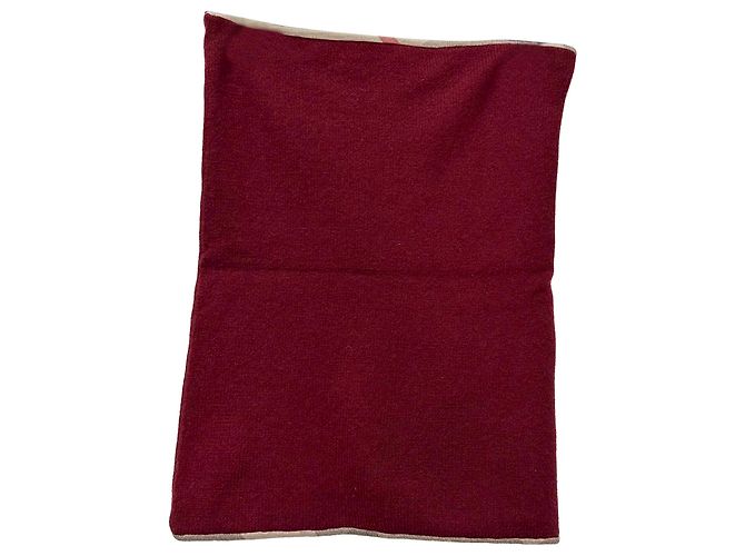Guanti, sciarpa e berretto Burberry in cashmere rosso - vista 19
