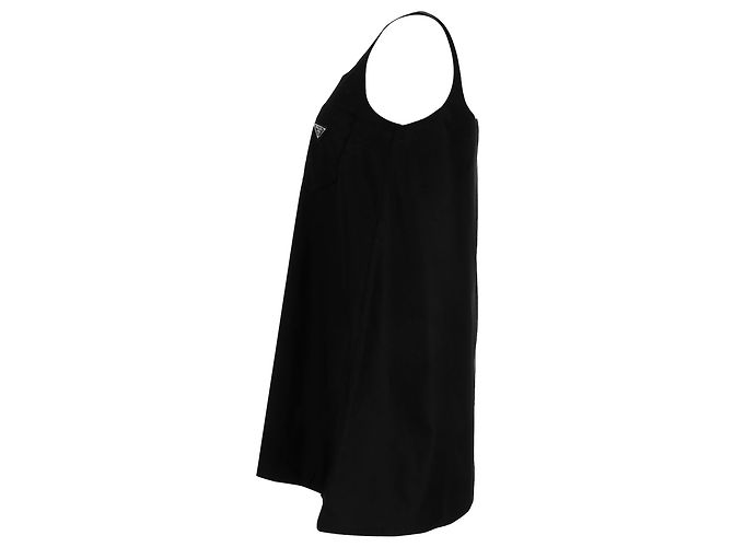 Prada Logo Mini-Kleid aus schwarzem Polyamid - Ansicht 2