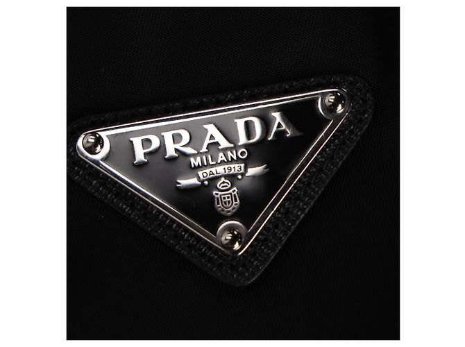 Prada Logo Mini-Kleid aus schwarzem Polyamid - Ansicht 4