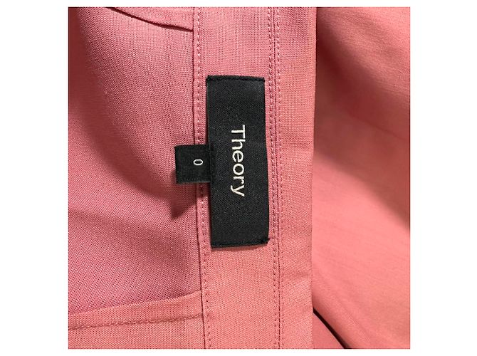 Theory Drawstring Blazer in Pink Wool - view 4