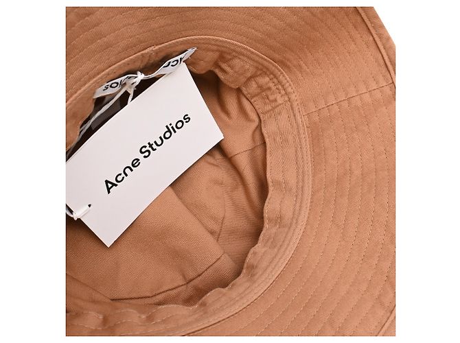 Cappello Bucket Acne Studio in cotone arancione ruggine - vista 12