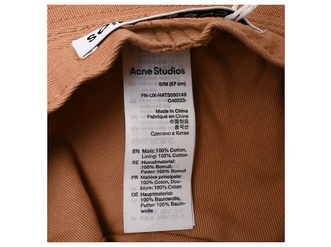 Cappello Bucket Acne Studio in cotone arancione ruggine - vista 4