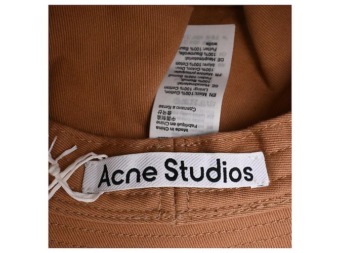 Cappello Bucket Acne Studio in cotone arancione ruggine - vista 5