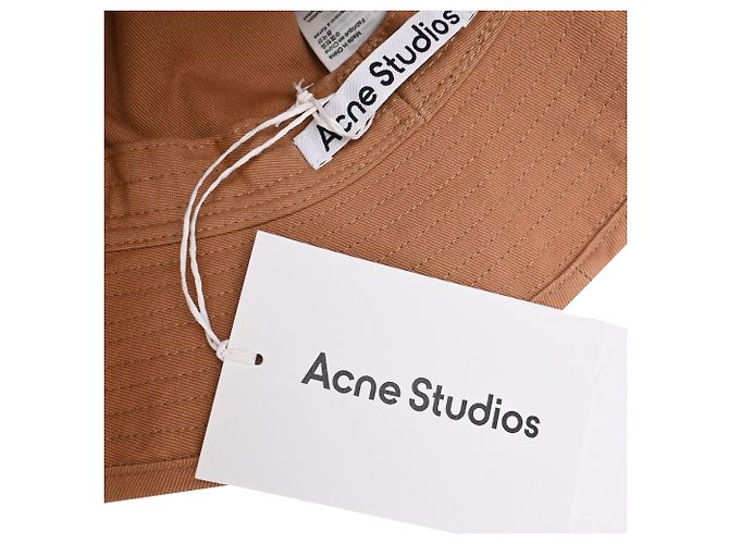 Cappello Bucket Acne Studio in cotone arancione ruggine - vista 7
