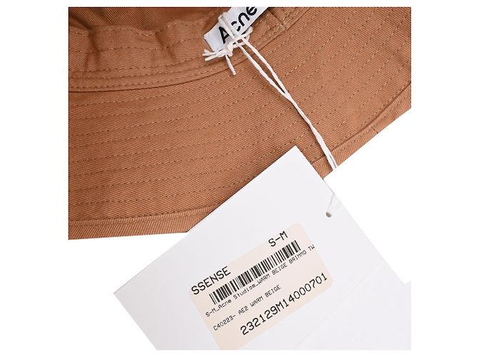 Cappello Bucket Acne Studio in cotone arancione ruggine - vista 8