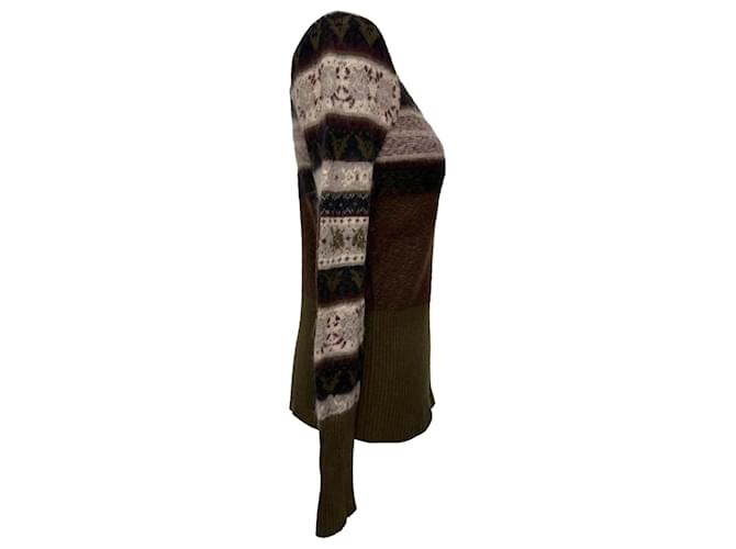 Autre Marque McQ Fair Isle Pullover aus brauner Wolle - Ansicht 2