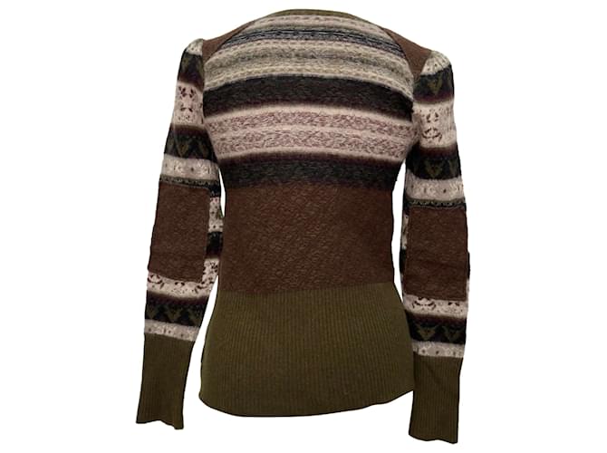 Autre Marque McQ Fair Isle Pullover aus brauner Wolle - Ansicht 3