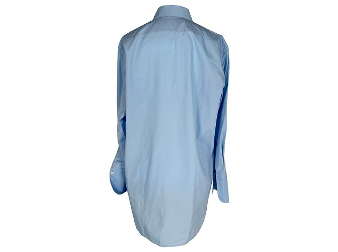 Camisa de botones ocultos The Row en algodón azul - vista 3