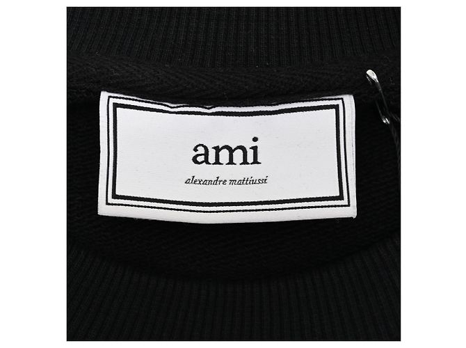 Ami Crewneck-Sweatshirt mit Logo aus schwarzer Baumwolle - Ansicht 4