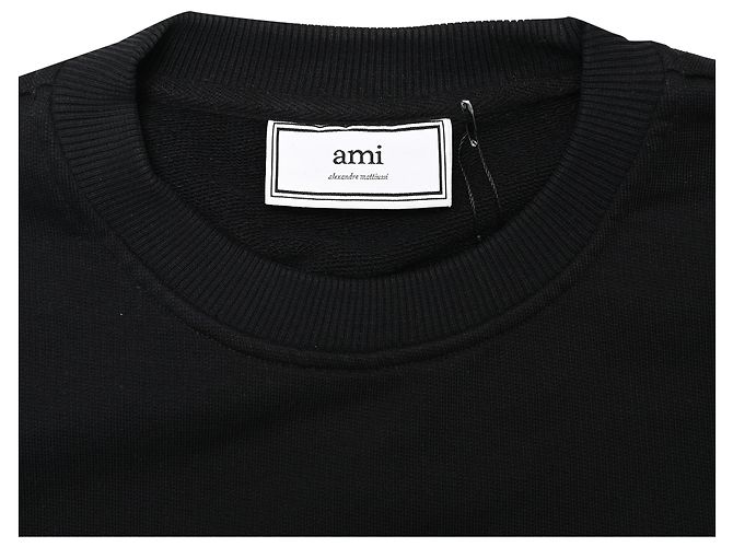 Ami Crewneck-Sweatshirt mit Logo aus schwarzer Baumwolle - Ansicht 5