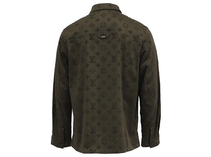 Chelsea Sovracamicia Workwear Monogram Louis Vuitton in cotone olive Verde Verde oliva - vista 4