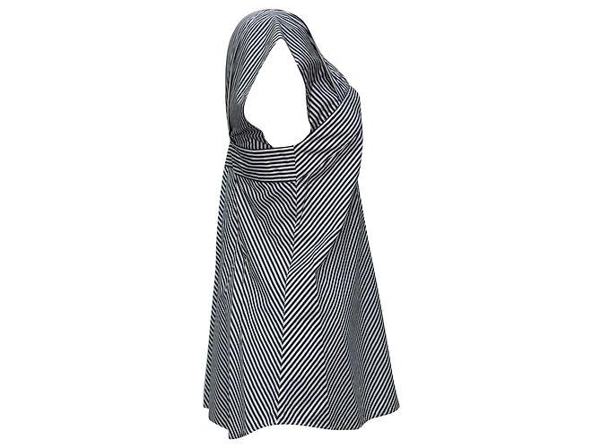 Top a spalle scoperte a righe Theory in cotone blu - vista 2
